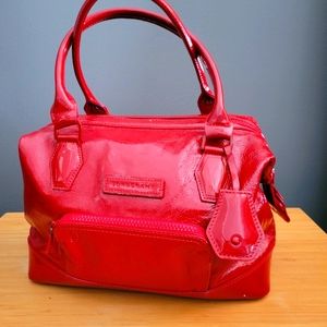 Longchamp red patent leather bag